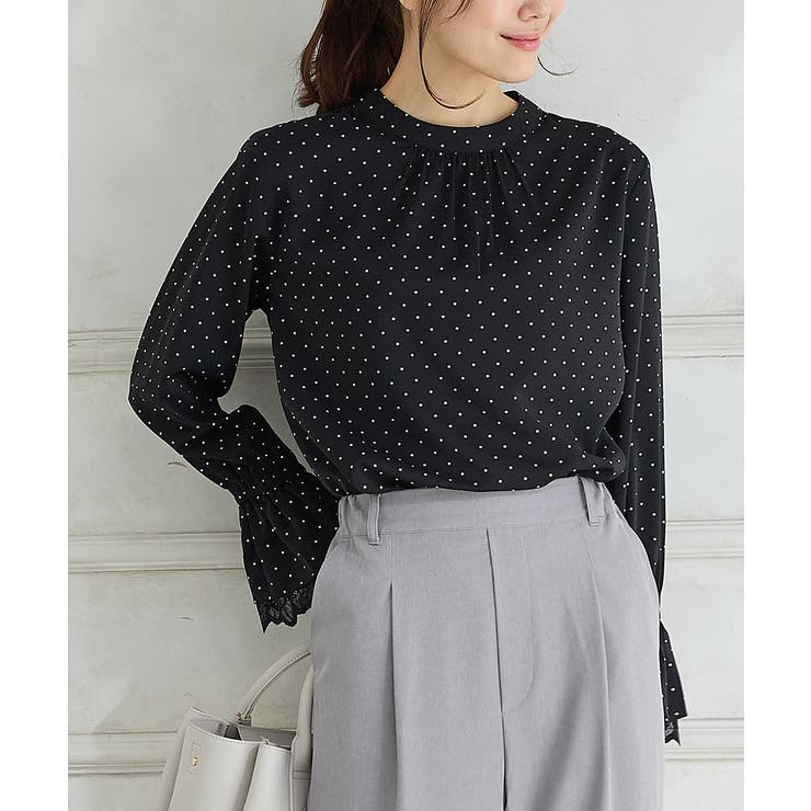 クロ水玉 | トップス ブラウス 長袖 | Honeys