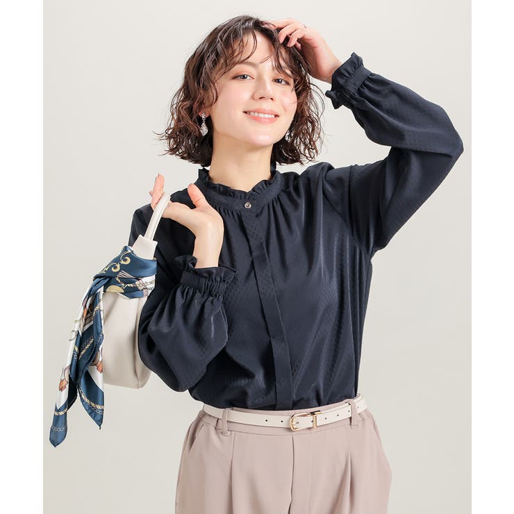 ネイビー | トップス ブラウス 長袖 | Honeys