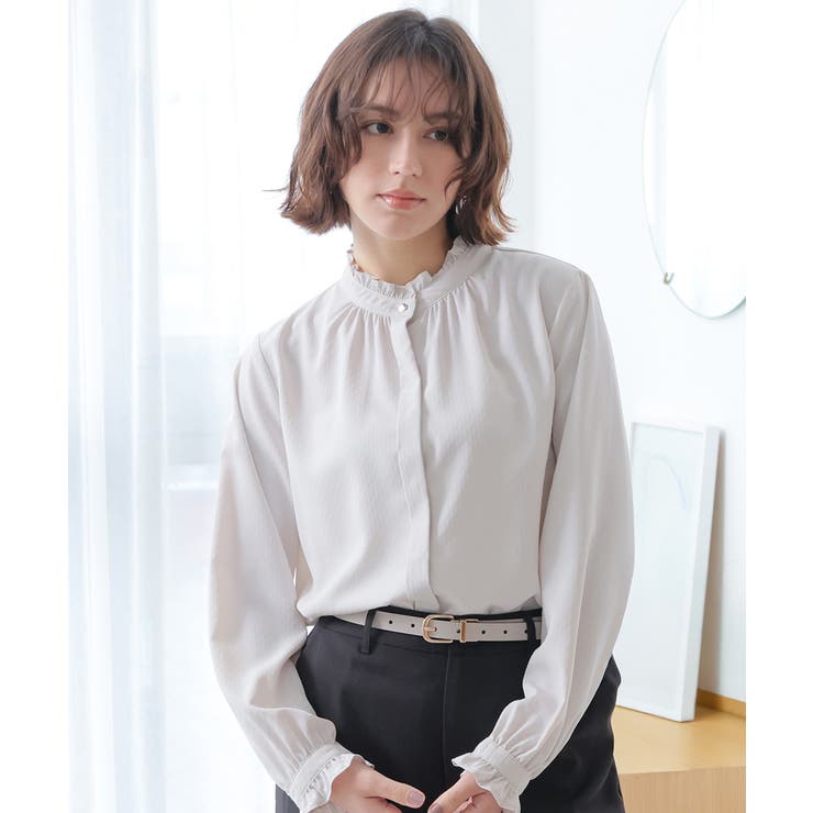 グレージュ | トップス ブラウス 長袖 | Honeys