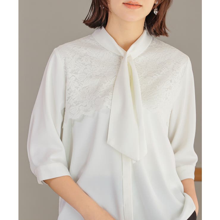 アイボリー | トップス ブラウス ボウタイブラウス | Honeys