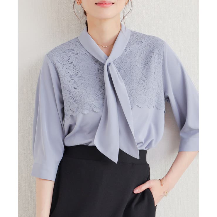 スモーキーブルー | トップス ブラウス ボウタイブラウス | Honeys