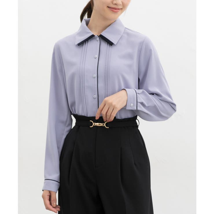 サックス | トップス ブラウス 長袖 | Honeys