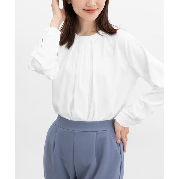 ホワイト | トップス ブラウス 長袖 | Honeys