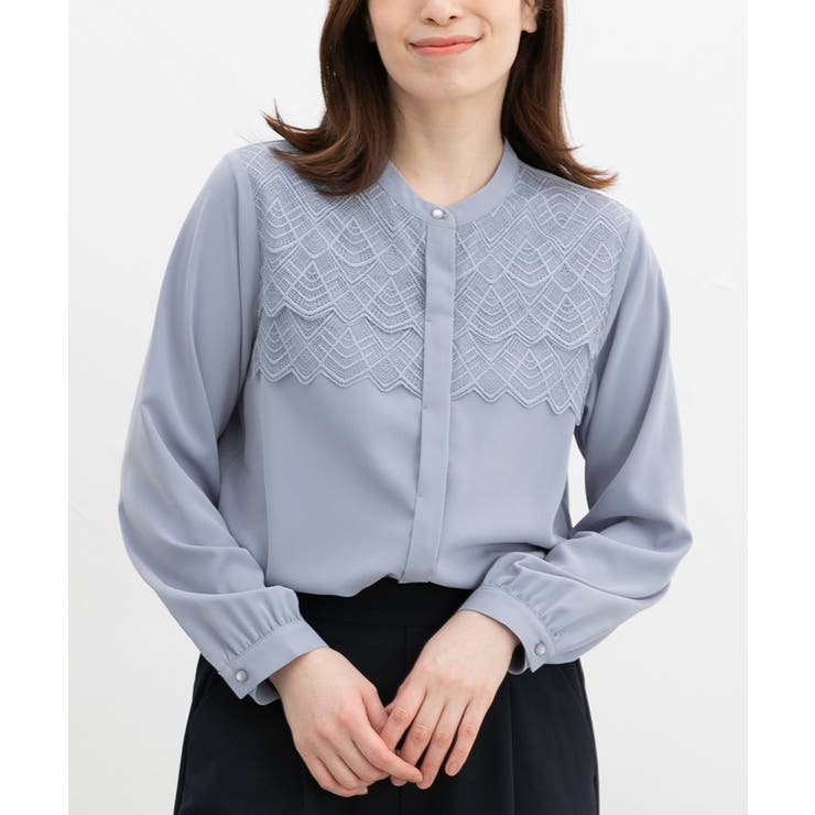 スモーキーブルー | トップス ブラウス 長袖 | Honeys