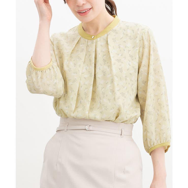 イエロー花柄 | トップス ブラウス 大きいサイズ | Honeys