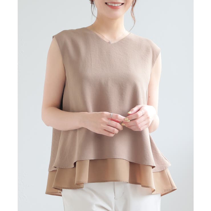 キャメル | トップス ブラウス ノースリーブ | Honeys