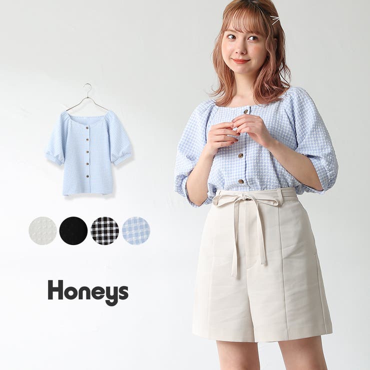 トップス ブラウス 半袖 品番 Hnsw Honeys ハニーズ のレディースファッション通販 Shoplist ショップリスト