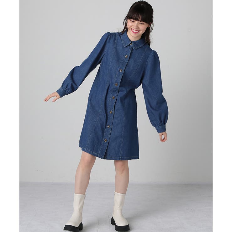 ワンピース ミニ丈  シャツワンピ[品番：HNSW0006672]｜Honeys（ハニーズ）のレディースファッション通販｜SHOPLIST（ショップリスト）