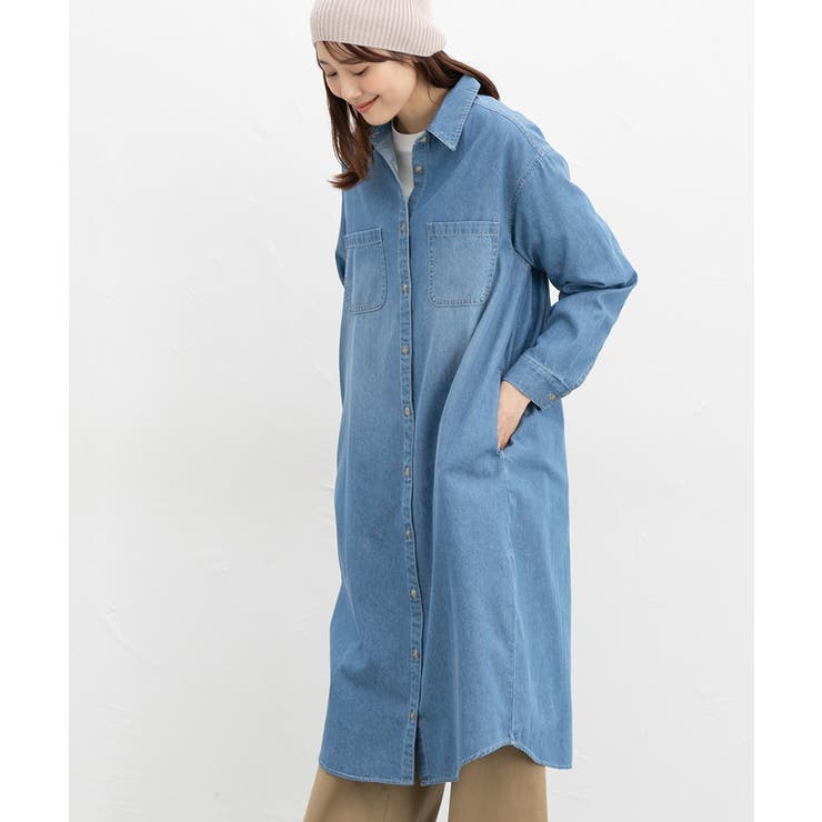 ブルー | ワンピース 長袖 ロング丈 | Honeys