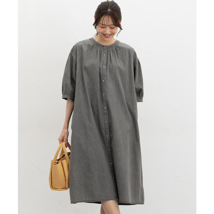 グレー | ワンピース ロング丈 デニムワンピース | Honeys
