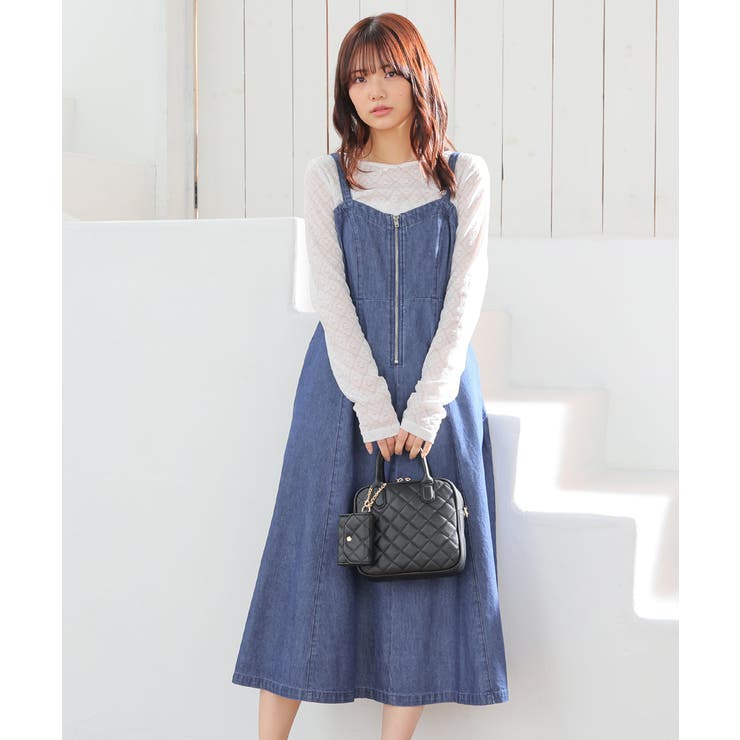 ライトインディゴ | ワンピース ジャンスカ デニム | Honeys