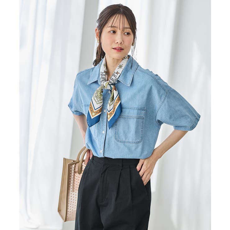 23×DENIM ライトブルーデニムシャツ32サイズ