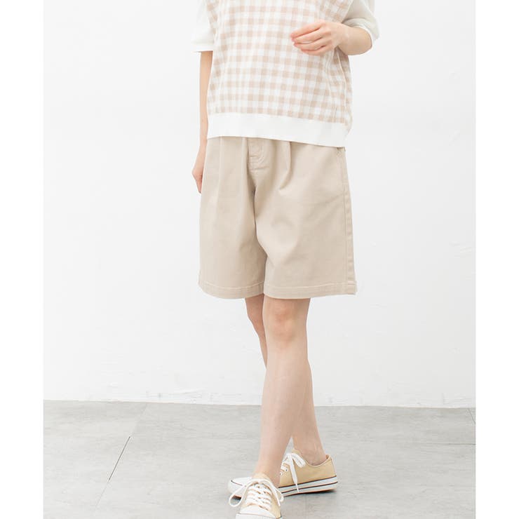 ライトベージュ | ボトムス ハーフパンツ 綿 | Honeys