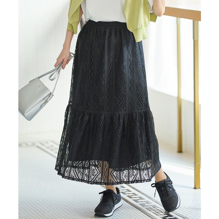 ブラック | ボトムス スカート ロングスカート | Honeys