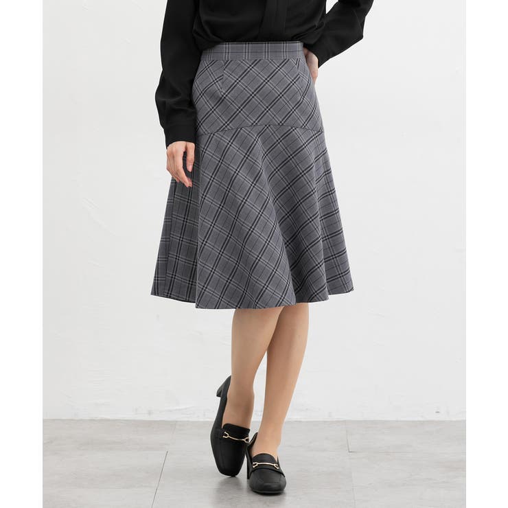グレーチェック | ボトムス スカート ひざ丈 | Honeys