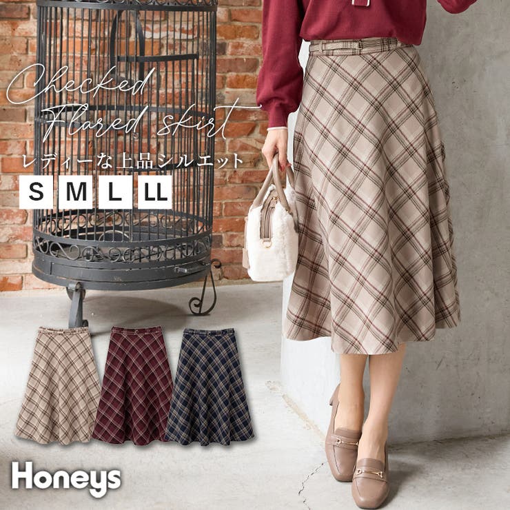 【ハニーズ】ボトムス スカート ひざ丈 | Honeys | 詳細画像1 