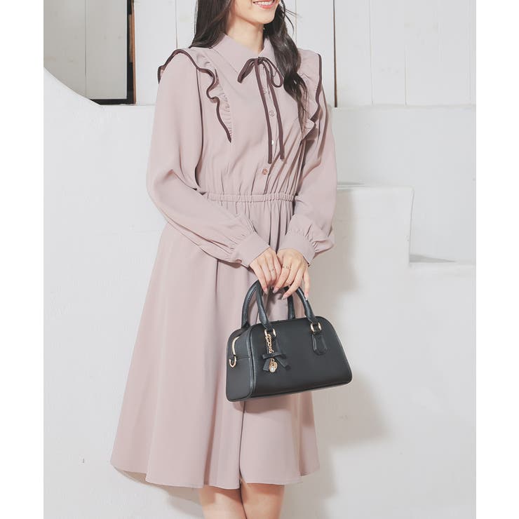 モカ | ワンピース フリルワンピース 長袖 | Honeys