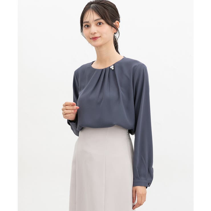 ブルーグレー | トップス ブラウス 長袖 | Honeys