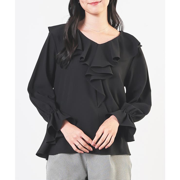 ブラック | トップス ブラウス 長袖 | Honeys