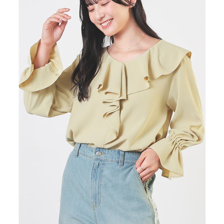 イエローグリーン | トップス ブラウス 長袖 | Honeys