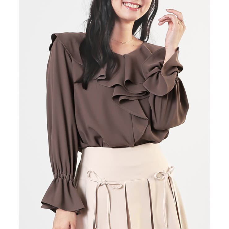 ブラウン | トップス ブラウス 長袖 | Honeys