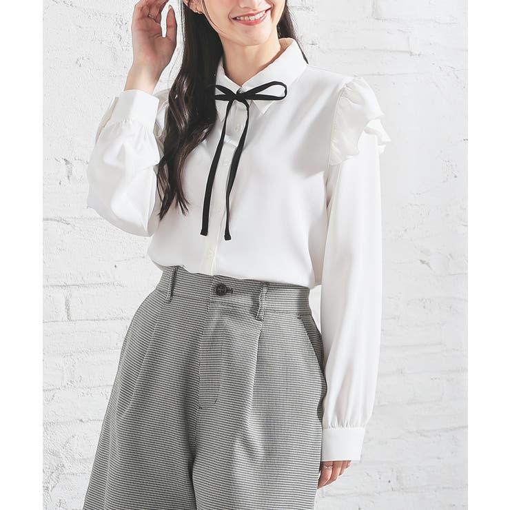 ホワイト | トップス ブラウス 長袖 | Honeys