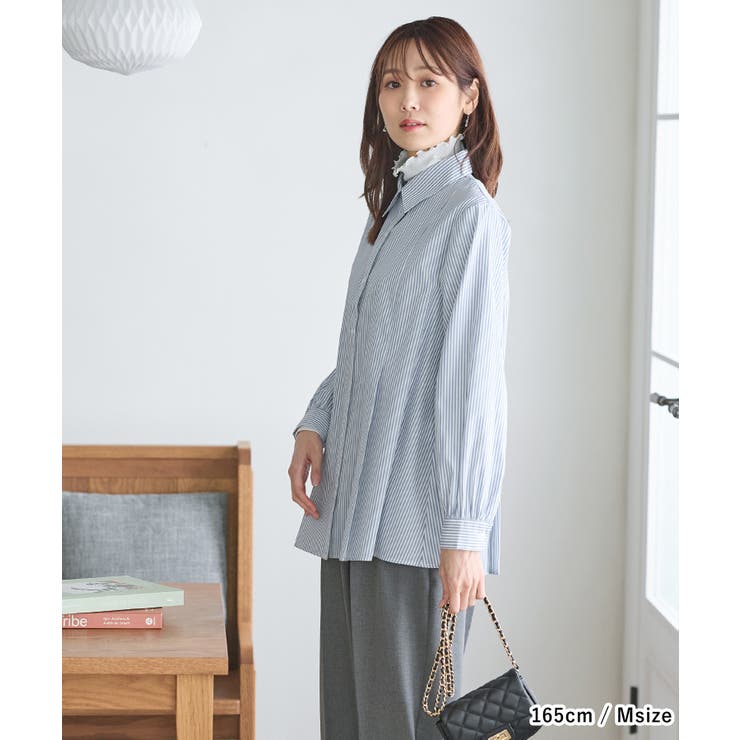 OUR ブラウン・ホワイトストライプ長袖トップス OUR ブラウン・ホワイトストライプ長袖トップス Amazon.co.jp