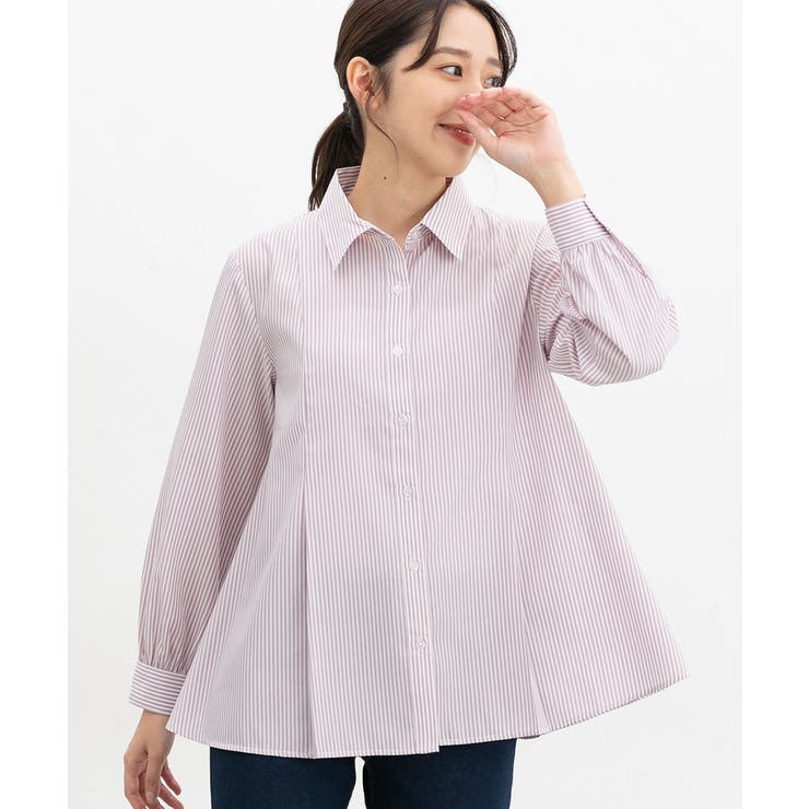 ピンクストライプ | トップス ブラウス 長袖 | Honeys
