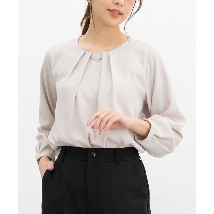 グレージュ | トップス ブラウス 長袖 | Honeys