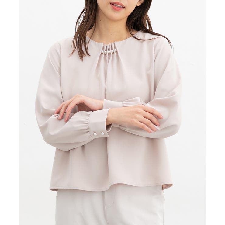 ピンクベージュ | トップス ブラウス 長袖 | Honeys