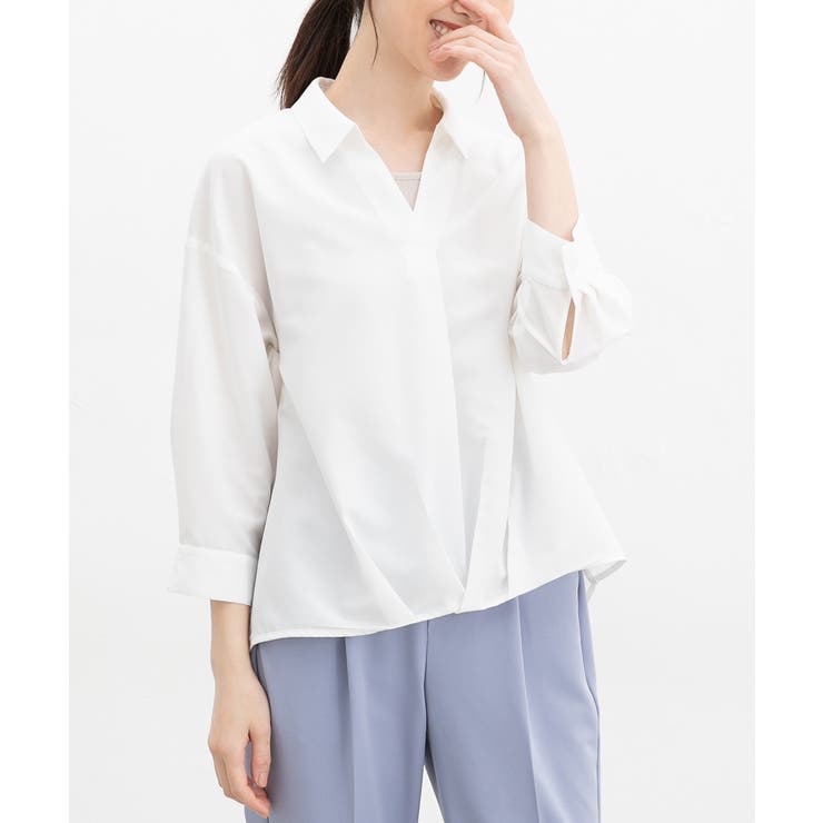 ホワイト | トップス ブラウス 裾タックブラウス | Honeys