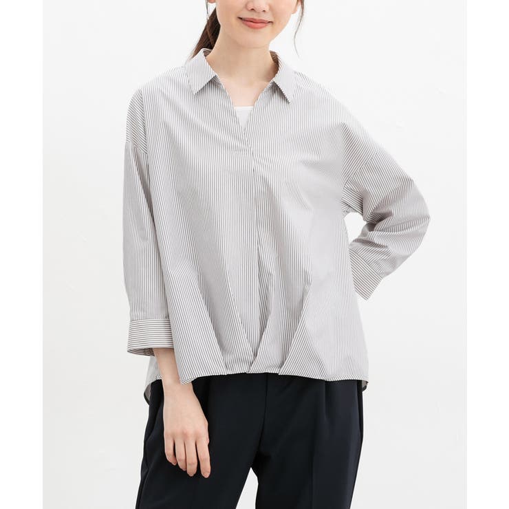 オフストライプ | トップス ブラウス 裾タックブラウス | Honeys