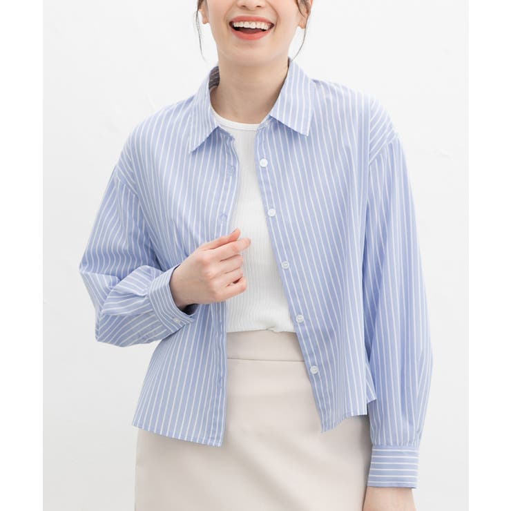 ブルーストライプ | トップス ブラウス 長袖 | Honeys