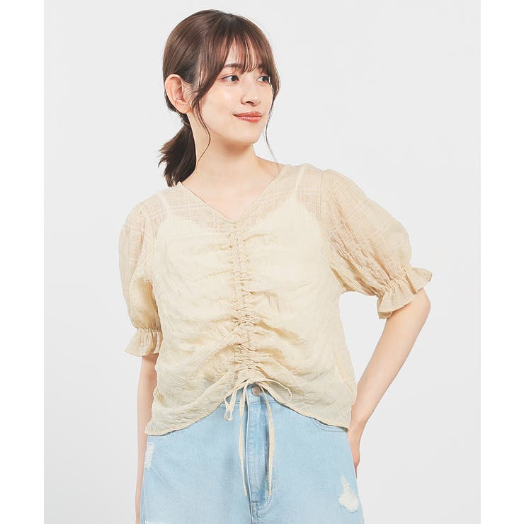 イエロー | トップス ブラウス 半袖 | Honeys