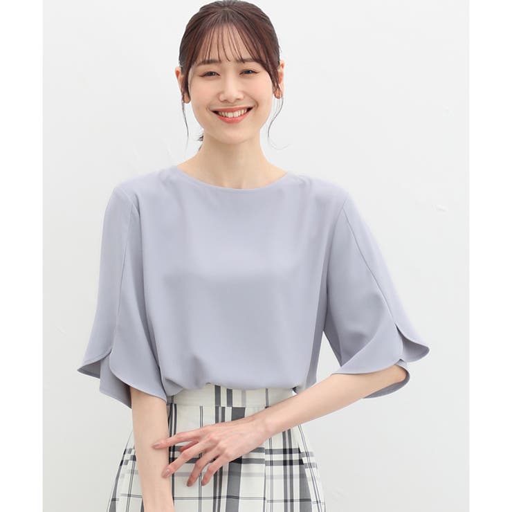 完売】 【美品】「Honnete」五分袖ブラウス シャツ/ブラウス(半袖/袖 