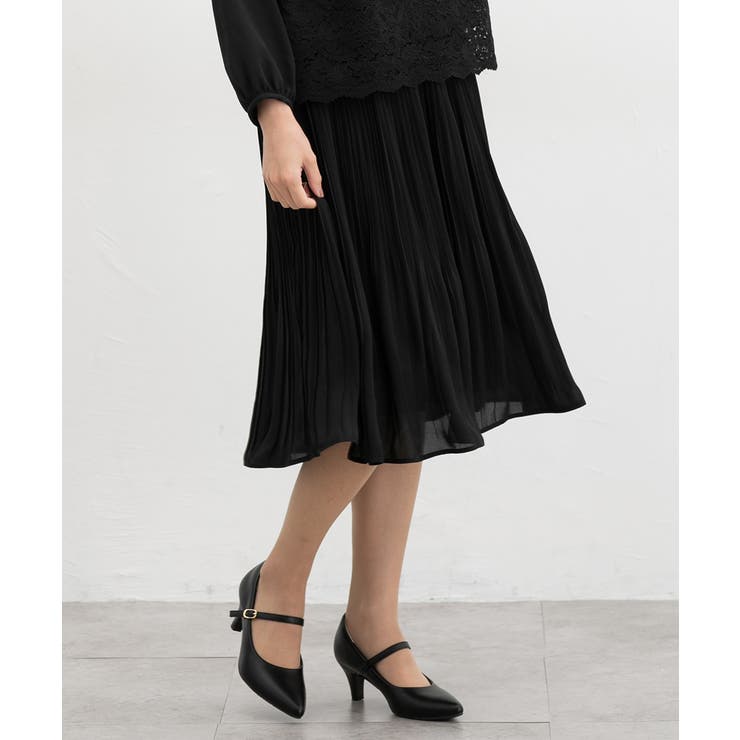 ブラック | ボトムス スカート ひざ丈 | Honeys