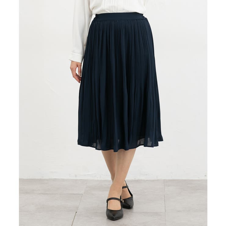 ネイビー | ボトムス スカート ひざ丈 | Honeys