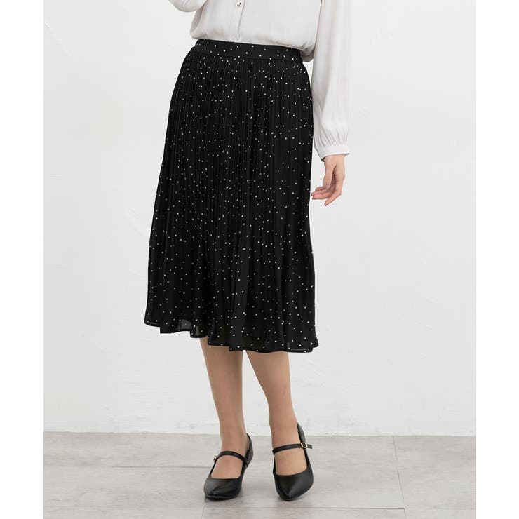クロ水玉 | ボトムス スカート ひざ丈 | Honeys