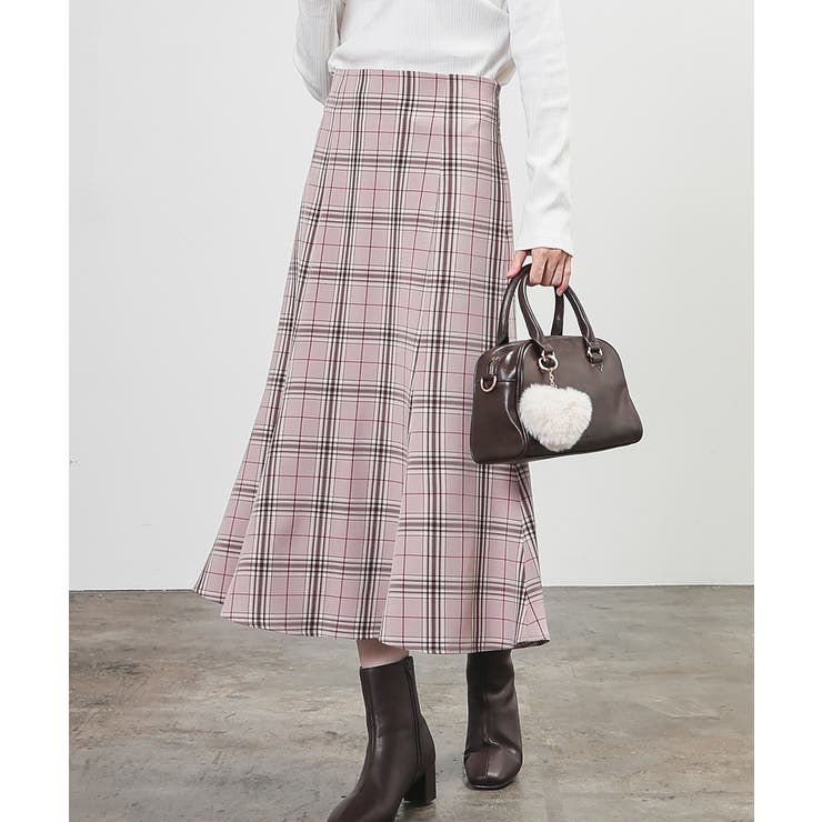 ベージュチェック | ボトムス スカート ロングスカート | Honeys