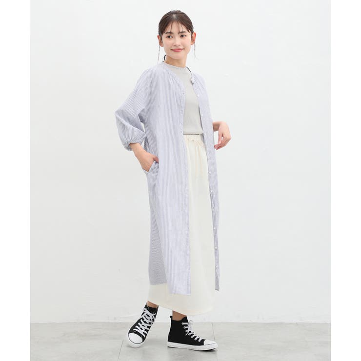 IENA マオカラー シャツワンピース 新品に近い美品！ ワンピース マオカラーワンピ レディース[品番：HNSW0008765