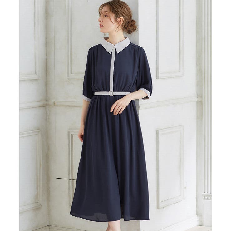 ワンピース ロング丈 5分袖[品番：HNSW0005514]｜Honeys（ハニーズ）のレディースファッション通販｜SHOPLIST（ショップリスト）