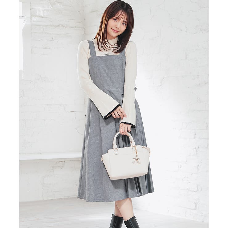 杢チャコール | ワンピース ノースリーブ ロング丈 | Honeys