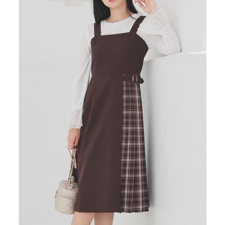 チャチェック | ワンピース ジャンパースカート ノースリーブ | Honeys