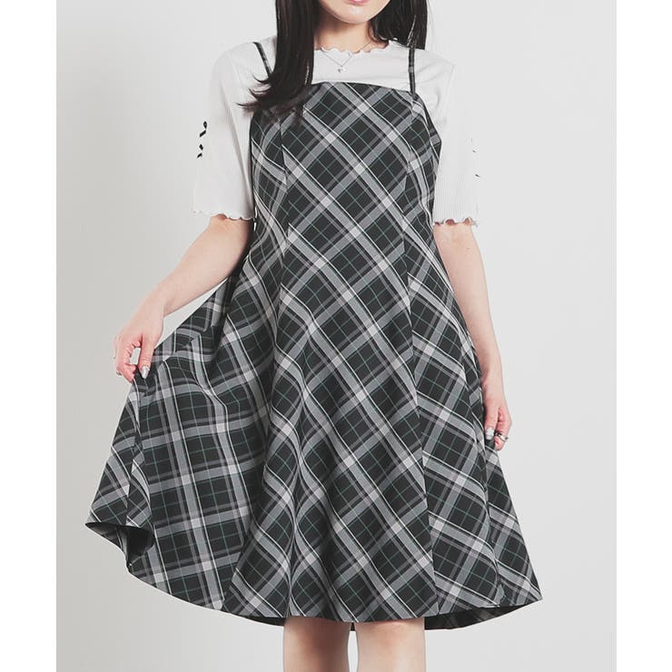 クロチェック | ワンピース キャミワンピース ノースリーブ | Honeys
