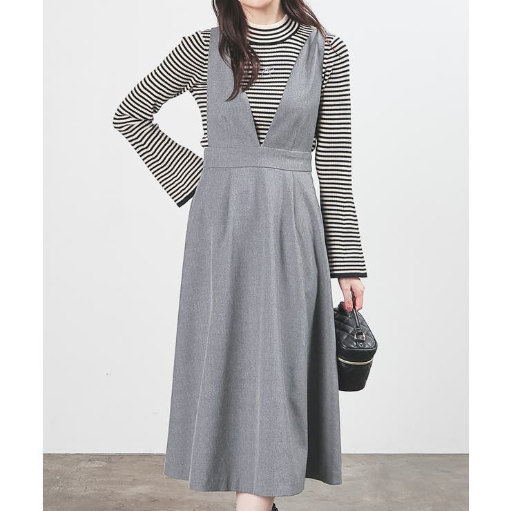 杢チャコール | ワンピース ジャンスカ ノースリーブ | Honeys