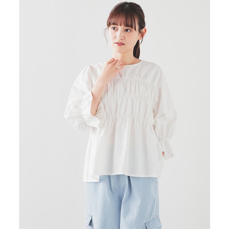 トップス ブラウス シャーリングブラウス | Honeys | 詳細画像9 