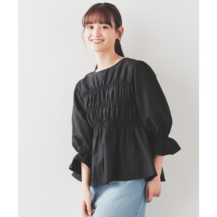 blondy - blondy♡レオパード柄パフスリーブブラウス♡ LOUNIE レオパード柄プリントボウタイブラウス レディース