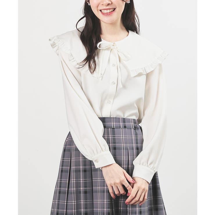 ホワイト | トップス ブラウス 長袖 | Honeys