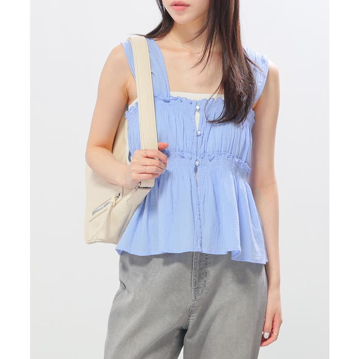 サックス | トップス ブラウス ノースリーブ | Honeys