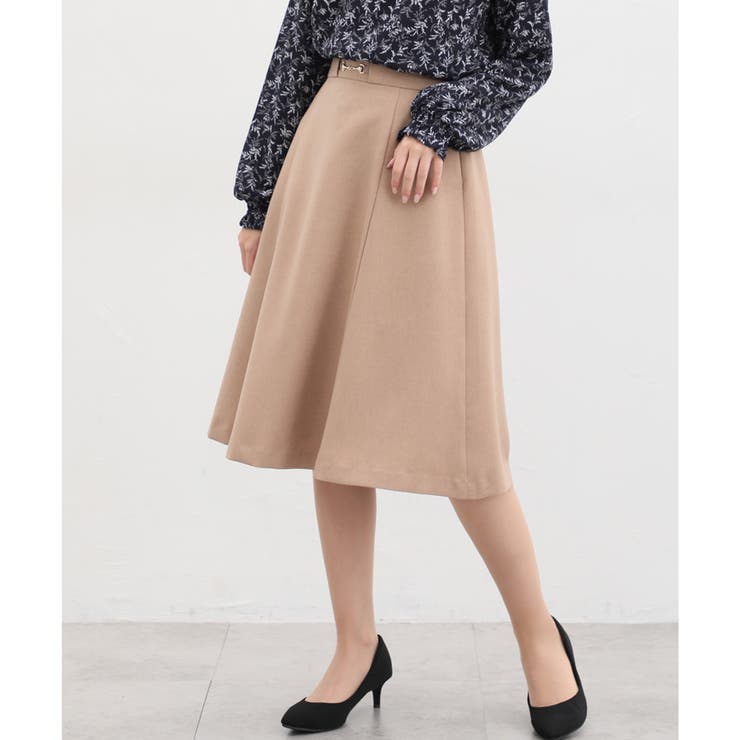美品！【Dior】ディオール　ウール100%ひざ丈スカート　ベージュアイボリー